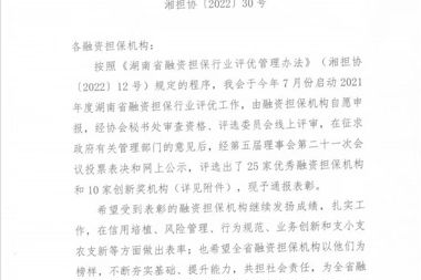 财科担保公司获得优秀融资担保机构殊荣